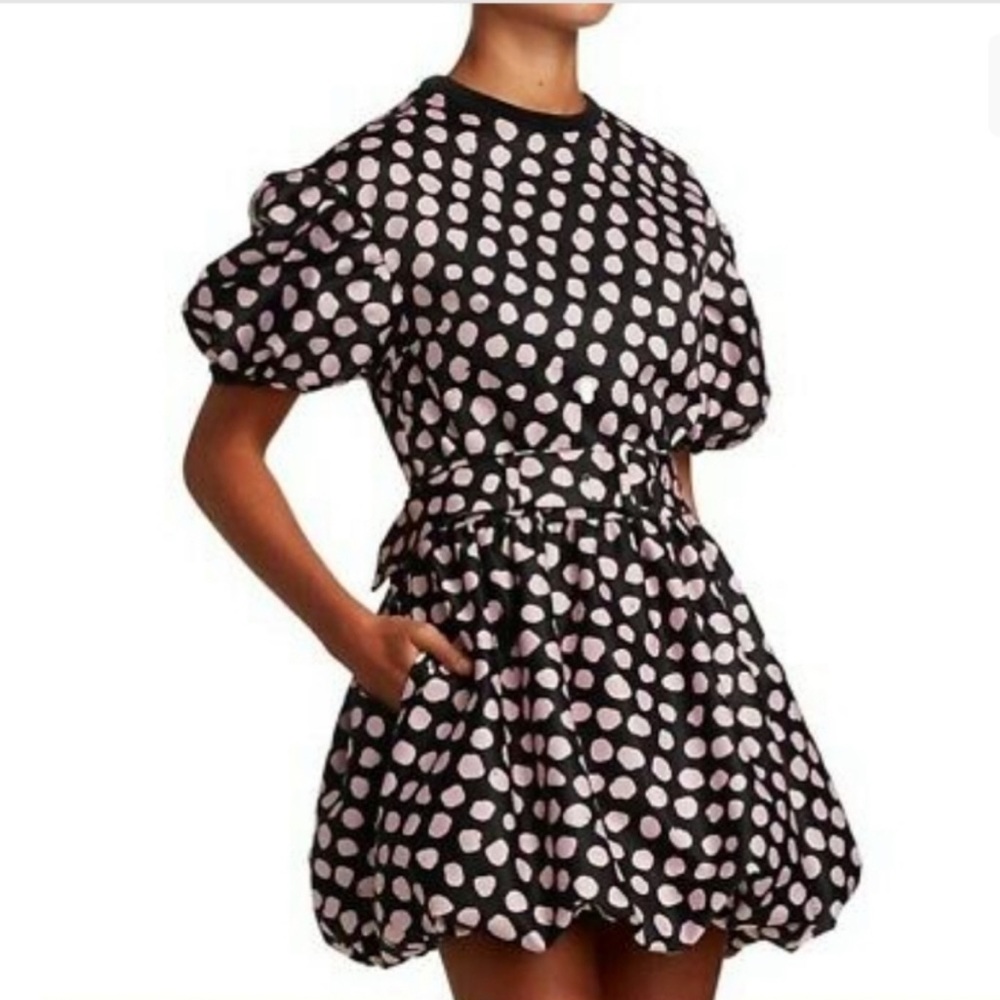 Tanya Taylor Pink Polka Dot Dress Puff Sleeves Ori:$465